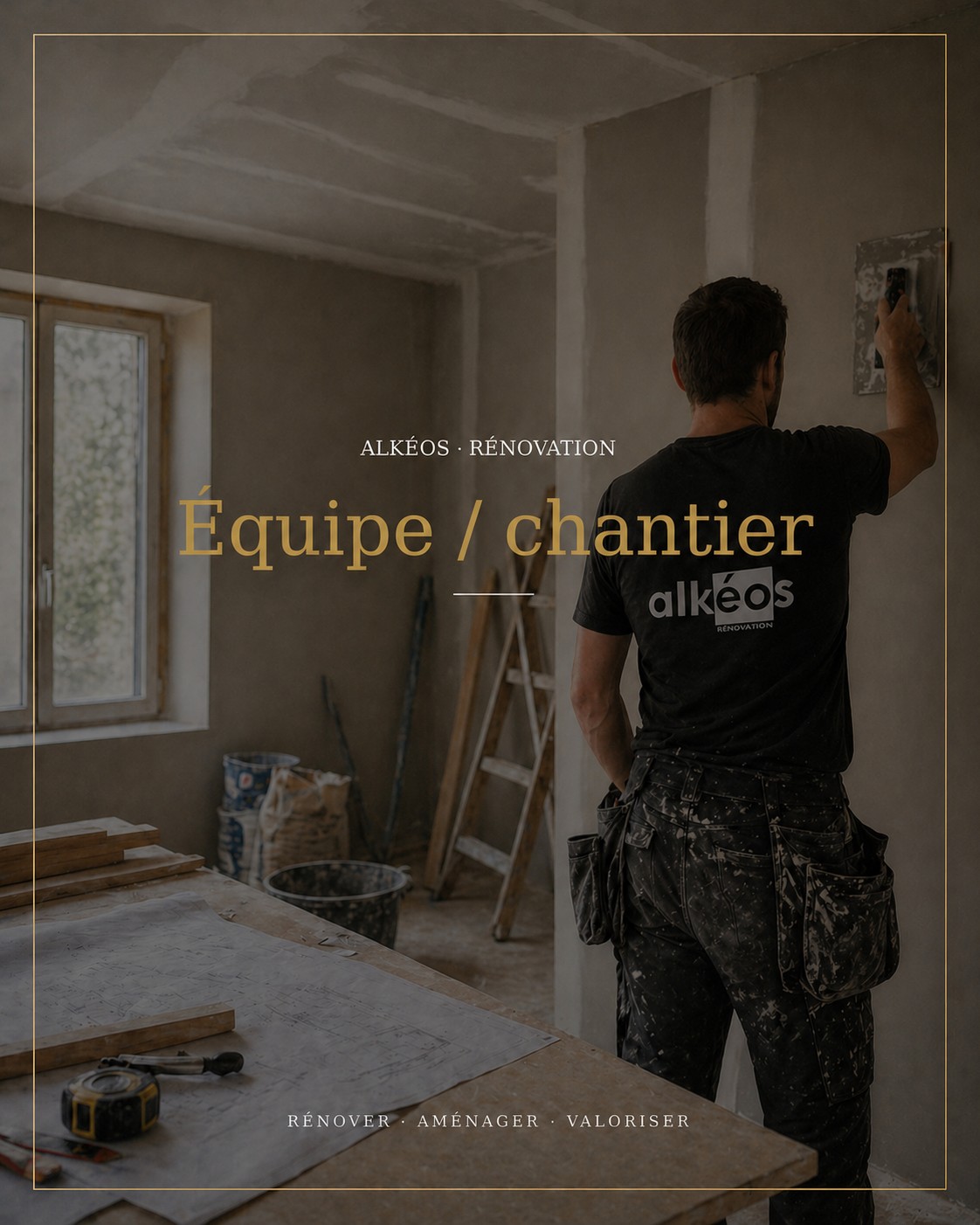 Équipe Alkéos Rénovation sur chantier