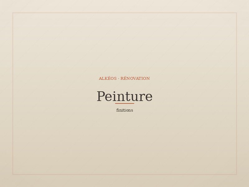 Peinture et finitions